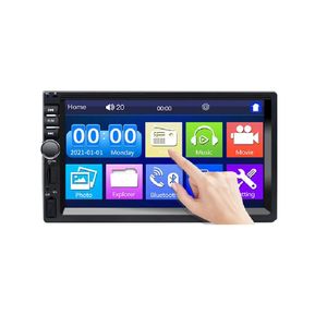 Auto radio con pantalla táctil y cámara de retroceso 7018B negro