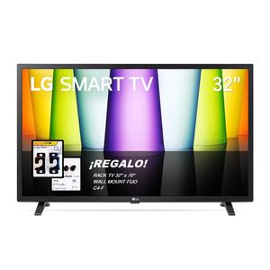TELEVISOR LG 32” SMART TV HD LED CON THINQ AI 32LQ631CBSA (2022) + RACK TV WALL MOUNT FIJO C4-F