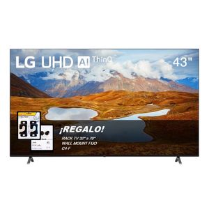 TELEVISOR LG 43'' 4K UHD SMART TV COM CON THINQ AI 43UR871C0SA (2023) + RACK TV WALL MOUNT FIJO C4-F