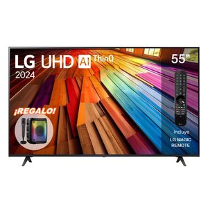 TELEVISOR LG LED 55” UHD 4K SMART TV THINQ AI 55UT8050PSB 2024 + PARLANTE PORTATIL BLUETOOTH DE REGALO