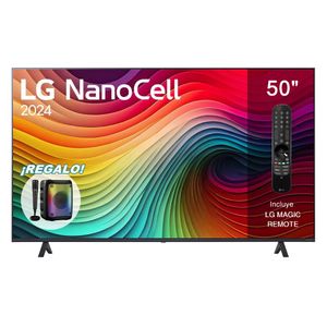 TELEVISOR LG SMART TV 50" LED NANOCELL 4K 50NANO80TSA (2024) + PARLANTE PORTATIL BLUETOOTH DE REGALO