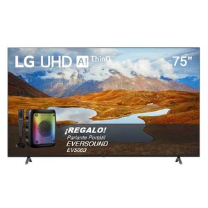 TELEVISOR LG UHD 75” 4K SMART TV CON THINQ AI 75UR871C0SA (2023) + PARLANTE PORTATIL EVERSOUND EV 5003