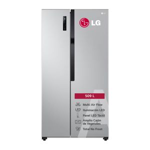 REFRIGERADORA LG SIDE BY SIDE 509L CON TOTAL NO FROST LS51BPP PLATEADO