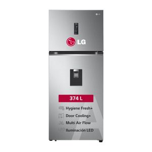 REFRIGERADORA LG TOP FREEZER GT37SGP 374L CON DOOR COOLING PLATEADA