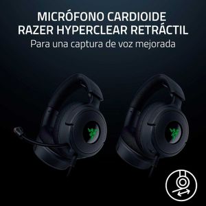 Audifono Gamer C/Microf Razer Kraken V4 X Usb-C Adaptador Usb-A Chroma Black