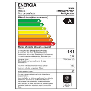 REFRIGERADORA 187L - RMU202PXPRS1