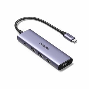 Adaptador Hub Ugreen 5-en-1 de USB-C a HDMI/USB-A/PD 100w Black (15597)