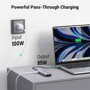 Adaptador Hub Ugreen USB-C 7en1 Usb C 3.2 Hdmi 4k 60hz Tf 100w Ugreen Cm511-45521