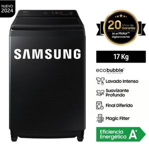 LAVADORA SAMSUNG 17 KG ECOBUBBLE WA17CG6441BVPE NEGRO
