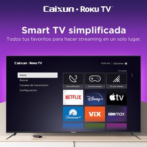 TELEVISOR CAIXUN 32" SMART TV HD ROKU C32V1HR 2024 + RACK FIJO EASY RACK MODELO C4-F