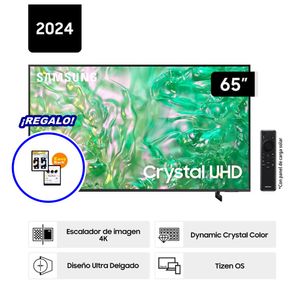 TELEVISOR SAMSUNG SMART TV 65” LED 4K CRYSTAL UHD UN65DU8000GXPE + RACK FIJO C4-F GRATIS