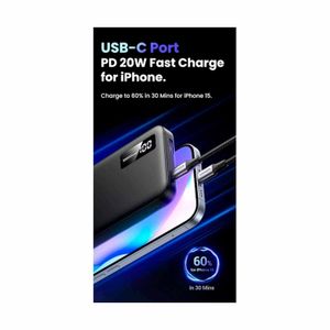 Power Bank Ugreen Carga Rapida Pantalla Digital 10000mAh 20W Negro Pb311 25742