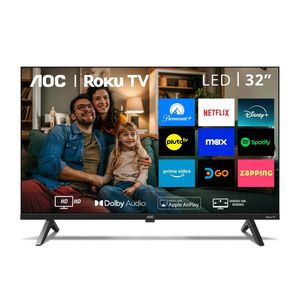 TELEVISOR AOC 32” LED HD SMART TV CON SISTEMA ROKU TV 32S5045