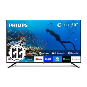 TELEVISOR PHILIPS LED 50” SMART TV CON GOOGLE TV 4K UHD 50PUD7019 + RACK FIJO C4-F GRATIS
