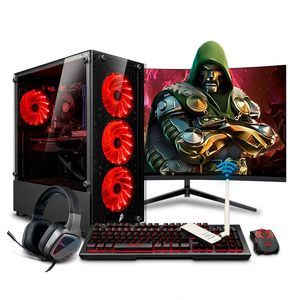 MI PC LISTA - PC Gamer Haku Red Plus Ryzen 5 8600G 16GB DDR5 500GB 24" Curvo NEW EDITION