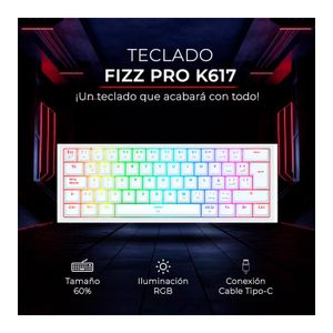 Combo Redragon S143 Teclado K617Rgb Fizz Sp (Español Cableado) + Mouse M724 White
