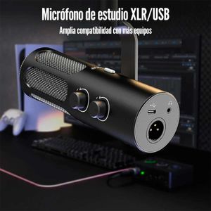 Microfono Gamer Fifine Amplitank Tank 3 Black
