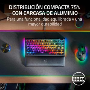 Teclado Gamer Razer Blackwidow V4 75% Mechanical Us Switch Orange Chroma Black
