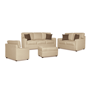 Juego de Sala Raven 3-2-1 + Banqueta - Beige Oscuro