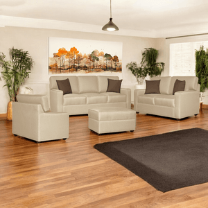 Juego de Sala Raven 3-2-1 + Banqueta - Beige Oscuro