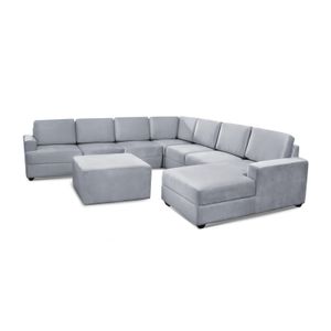 Seccional Pacífico Derecho + Banqueta - Gris Plata