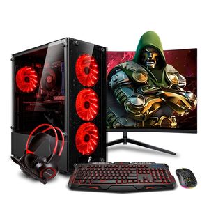 MI PC LISTA - PC Gamer Haku Red Plus Ryzen 5 8600G 16GB DDR5 500GB 24" Curvo MIPCLISTA - MI PC LISTA