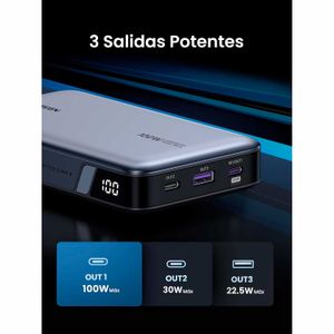 PowerBank Ugreen 20000 mAh 100W Carga Rapida Gris PB720 25188