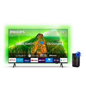 TELEVISOR PHILIPS 65" GOOGLE TV LED 4K UHD 65PUD7908 + PARLANTE EVERSOUND EV5000 DE REGALO