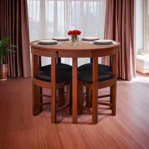 Juego de comedor Anabella 4 Sillas - Negro
