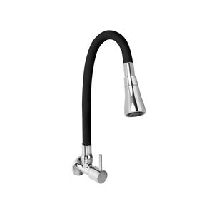 Llave de lavadero a la pared pico flex negro bali Vainsa