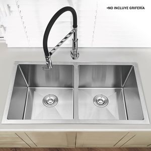 Lavadero 2 pozas inoxidable con desague Lever Vainsa