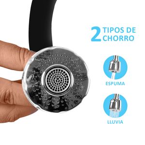 Llave de lavadero a la pared para cocina Buzios Lever, color negro - Italgrif