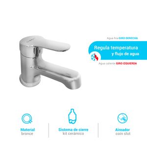 Mezcladora Monocomando lavatorio cromado Tahiti Italgrif