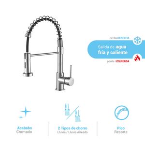 Monocomando lavadero al mueble Punta Cana con pico resorte cromado