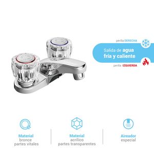 Mezcladora 4" Para Lavatorio Aruba Cromado Italgrif