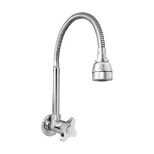 Llave para lavadero Pared PUNTA Sal C/Flex Cromado Italgrif