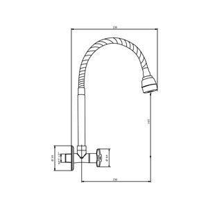 Llave para lavadero Pared PUNTA Sal C/Flex Cromado Italgrif