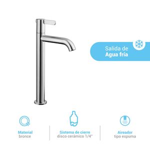 Llave Para Lavatorio Alta Cartagena Cromado Italgrif
