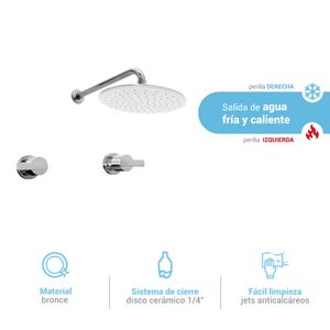 Mezcladora Para Ducha Buzios Lever Con Salida Española Cromado Italgrif