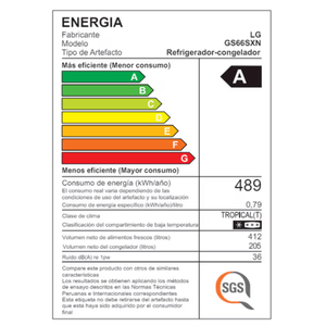 REFRIGERADORA LG 617L - GS66SXN