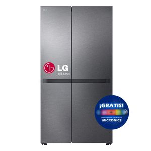 REFRIGERADORA LG SIDE BY SIDE 658L GS66BPM ACERO OSCURO + PARLANTE PORTATIL MIC-S200 DE REGALO