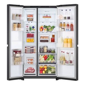 REFRIGERADORA LG SIDE BY SIDE 658L GS66BPM ACERO OSCURO + PARLANTE PORTATIL MIC-S200 DE REGALO