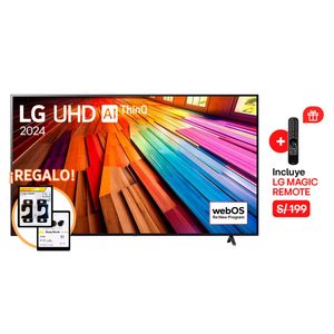 TELEVISOR LG LED 55” UHD 4K SMART TV THINQ AI 55UT8050PSB 2024 + RACJ TV MOUNT FIJO C4-F GRATIS