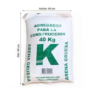 100 Sacos de Arena Gruesa 40 Kg Lux