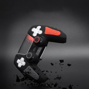Protector De Silicona Para Mando PS5 Dualsense AKSW-181 Negro-Rojo