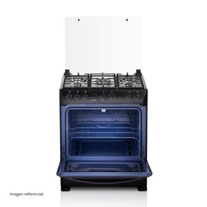 COMBO COCINA A GAS INDURAMA BORGOÑA ZAFIRO 5 HORNILLAS + PACK 2 SARTEN ROJO RECORD DE REGALO