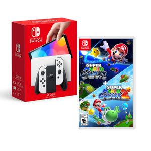 Nintendo Switch Modelo Oled Blanco + Super Mario Galaxy + Super Mario Galaxy 2