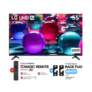 TELEVISOR LG DE 55” 4K UHD CON THINQ AI 55UA7300PSB 2025 + AI MAGIC REMOTE MR25GA + RACK FIJO GRATIS