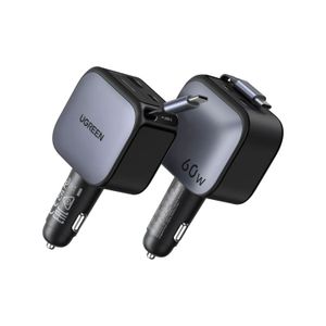 Cargador de Auto Ugreen Nexode 60W con Cable Retractil Black EC602 55212B