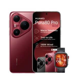 CELULAR HUAWEI PURA 80 PRO | ROJO 12GB+512GB DUAL SIM - CÁMARA ULTRA ILUMINACIÓN 1 PULGADA+REGALO